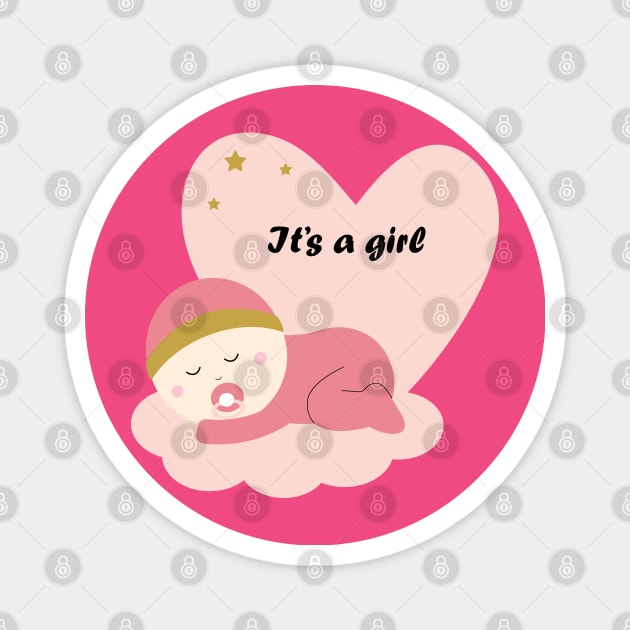 Cute baby girl Magnet by grafart